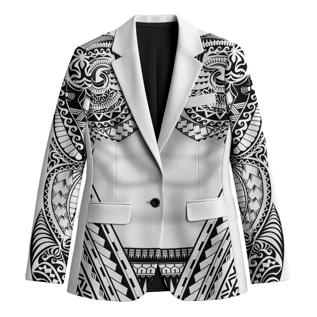 Polynesian Tattoo Inspired Cosplay Costume Blazer Tribal Warrior White LT05 Unisex White - Polynesian Pride