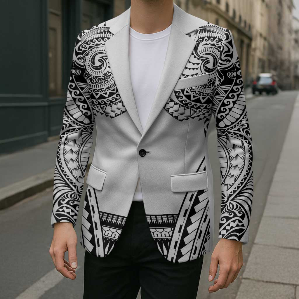 Polynesian Tattoo Inspired Cosplay Costume Blazer Tribal Warrior White LT05 - Polynesian Pride
