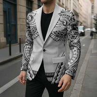 Polynesian Tattoo Inspired Cosplay Costume Blazer Tribal Warrior White LT05 - Polynesian Pride