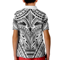 Polynesian Tattoo Inspired Cosplay Costume Kid Polo Shirt Tribal Warrior White LT05 - Polynesian Pride