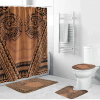 Polynesian Tattoo Inspired Cosplay Costume Bathroom Set Tribal Warrior LT05 Bathroom Set (4 pcs) Brown - Polynesian Pride