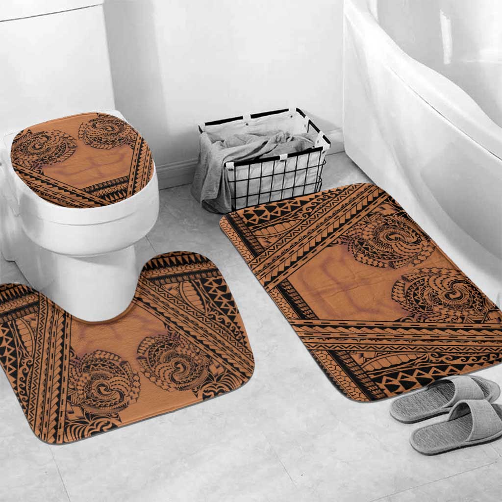 Polynesian Tattoo Inspired Cosplay Costume Bathroom Set Tribal Warrior LT05 Mat Set Only (3 pcs) One Size Brown - Polynesian Pride
