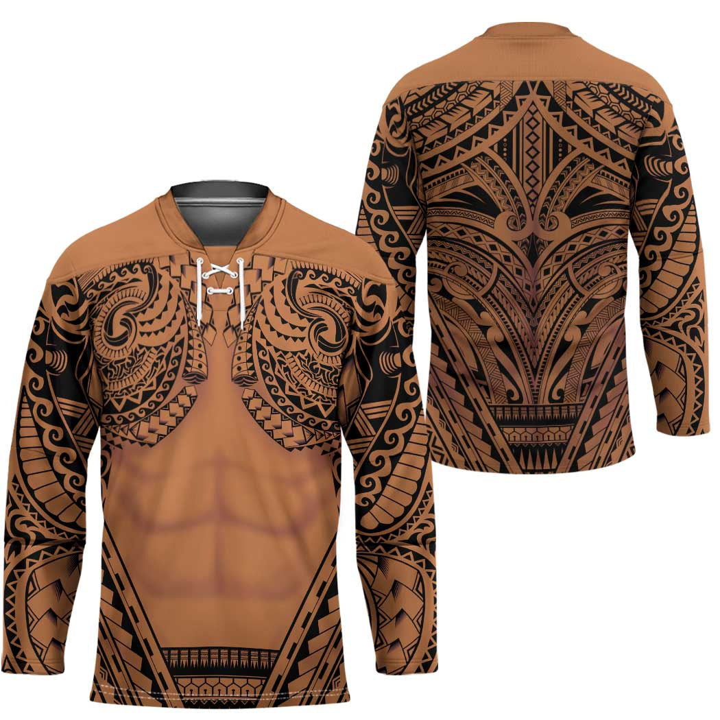 Polynesian Tattoo Inspired Cosplay Costume Hockey Jersey Tribal Warrior - Polynesian Pride