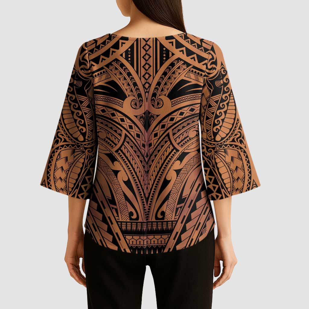 Polynesian Tattoo Inspired Cosplay Costume Kimono Sleeve Blouse Tribal Warrior - Polynesian Pride