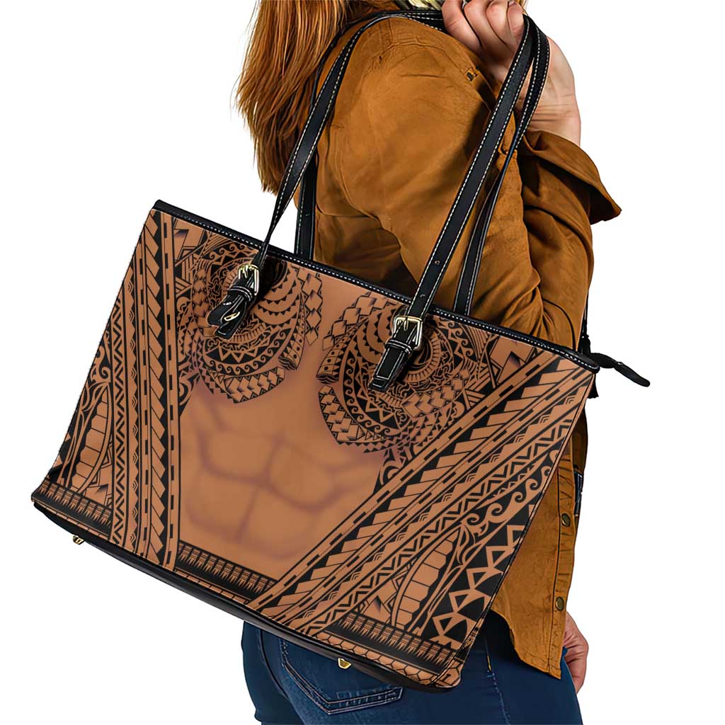 Polynesian Tattoo Inspired Cosplay Costume Leather Tote Bag Tribal Warrior - Polynesian Pride
