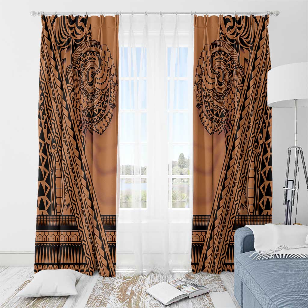 Polynesian Tattoo Inspired Cosplay Costume Window Curtain Tribal Warrior - Polynesian Pride