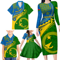 Malampa Day Family Matching Long Sleeve Bodycon Dress and Hawaiian Shirt Sand Drawing Vanuatuan Pattern LT05 - Polynesian Pride