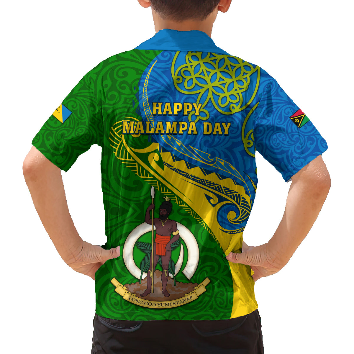 Malampa Day Family Matching Off Shoulder Short Dress and Hawaiian Shirt Sand Drawing Vanuatuan Pattern LT05 - Polynesian Pride