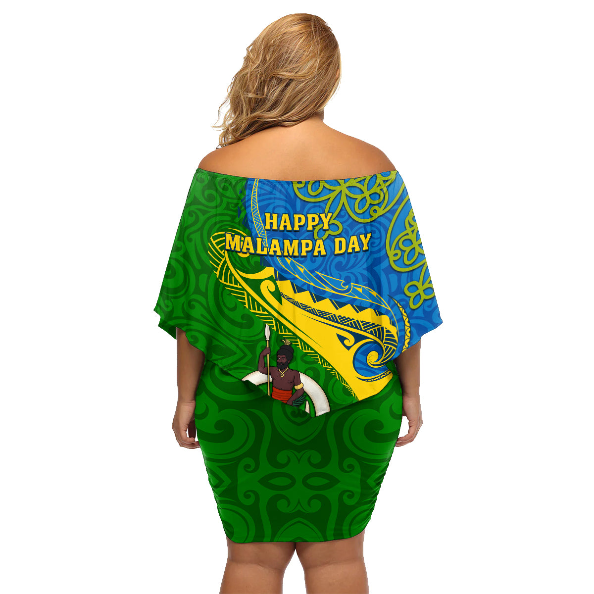 Malampa Day Family Matching Off Shoulder Short Dress and Hawaiian Shirt Sand Drawing Vanuatuan Pattern LT05 - Polynesian Pride