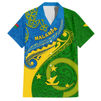 Malampa Day Family Matching Tank Maxi Dress and Hawaiian Shirt Sand Drawing Vanuatuan Pattern LT05 Dad's Shirt - Short Sleeve Green - Polynesian Pride
