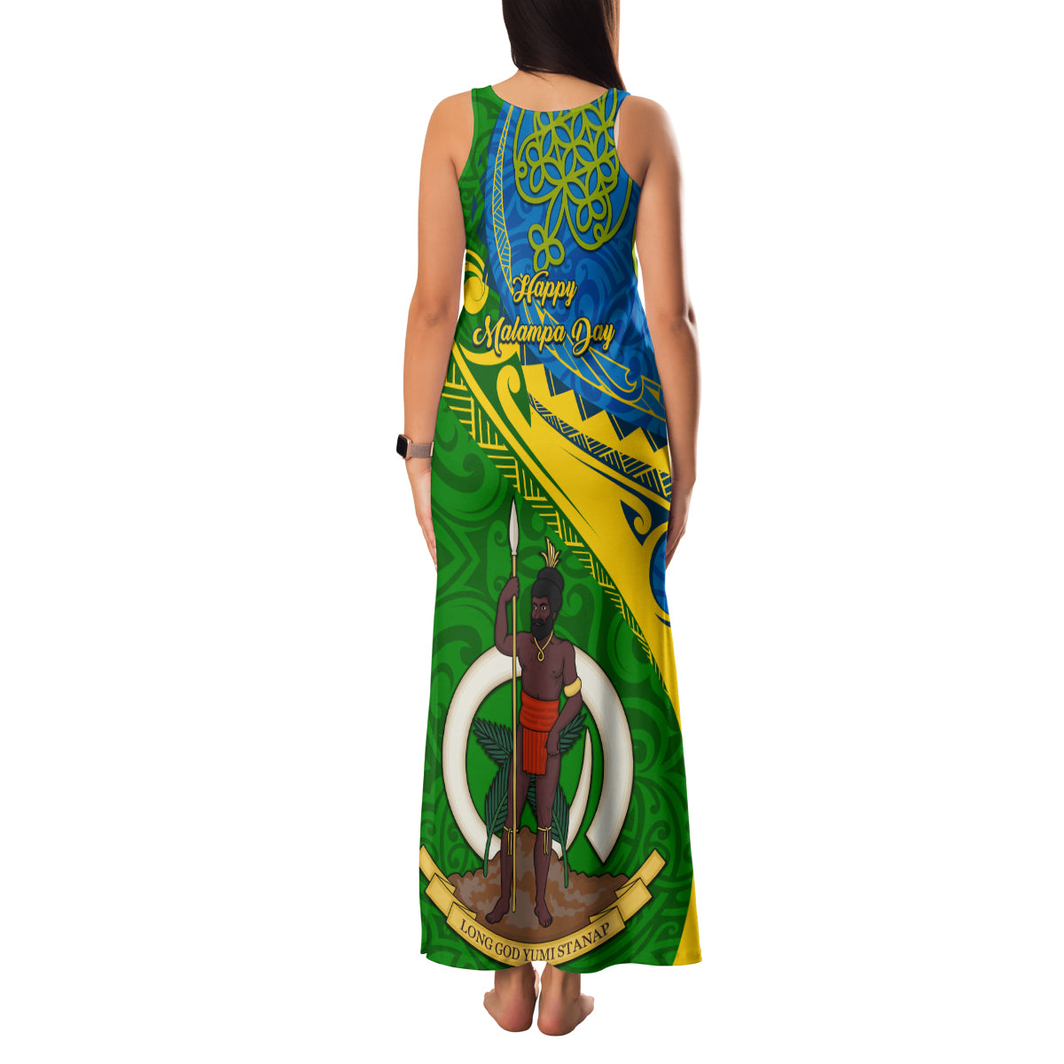 Malampa Day Family Matching Tank Maxi Dress and Hawaiian Shirt Sand Drawing Vanuatuan Pattern LT05 - Polynesian Pride