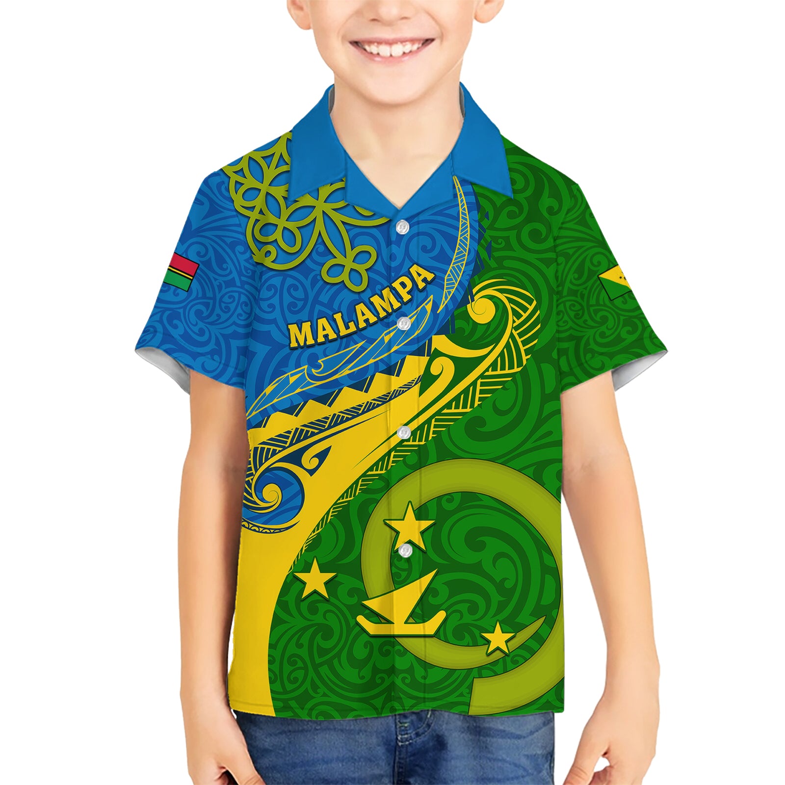 personalized-malampa-day-kid-hawaiian-shirt-sand-drawing-vanuatuan-pattern