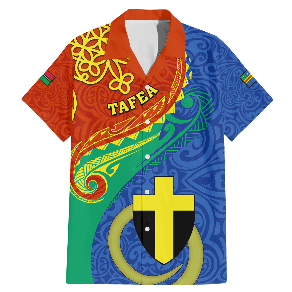Tafea Day Family Matching Mermaid Dress and Hawaiian Shirt Sand Drawing Vanuatuan Pattern LT05 Dad's Shirt - Short Sleeve Blue - Polynesian Pride