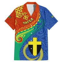 Tafea Day Family Matching Mermaid Dress and Hawaiian Shirt Sand Drawing Vanuatuan Pattern LT05 Dad's Shirt - Short Sleeve Blue - Polynesian Pride