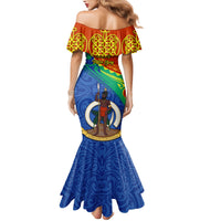 Tafea Day Family Matching Mermaid Dress and Hawaiian Shirt Sand Drawing Vanuatuan Pattern LT05 - Polynesian Pride