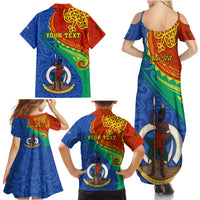 Personalized Tafea Day Family Matching Summer Maxi Dress and Hawaiian Shirt Sand Drawing Vanuatuan Pattern LT05 - Polynesian Pride