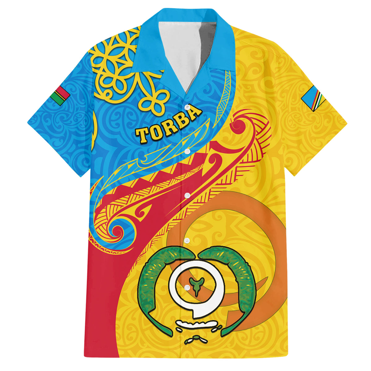 Torba Day Family Matching Short Sleeve Bodycon Dress and Hawaiian Shirt Sand Drawing Vanuatuan Pattern LT05 Dad's Shirt - Short Sleeve Yellow - Polynesian Pride