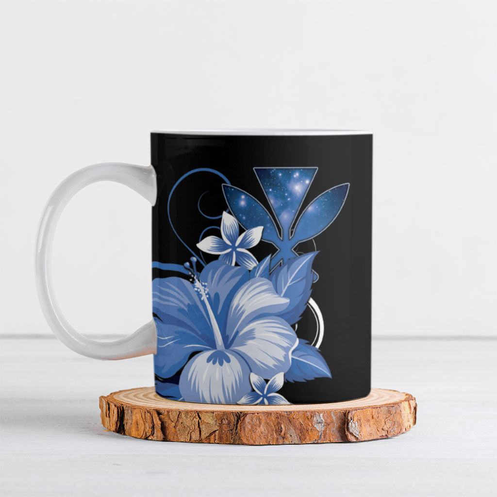Hawaii Makahiki Kanaka Maoli Ceramic Mug Blue Hibiscus Floral Vibes LT05 Blue - Polynesian Pride