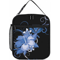 Hawaii Makahiki Kanaka Maoli Lunch Bag Blue Hibiscus Floral Vibes LT05 10.2 × 8.3 × 4.3 inch Blue - Polynesian Pride