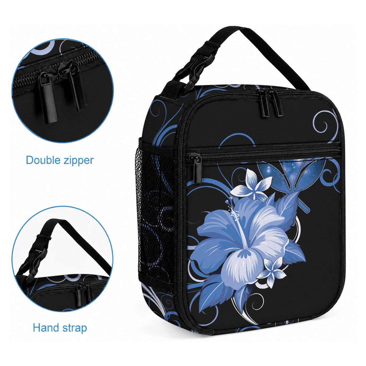 Hawaii Makahiki Kanaka Maoli Lunch Bag Blue Hibiscus Floral Vibes LT05 - Polynesian Pride