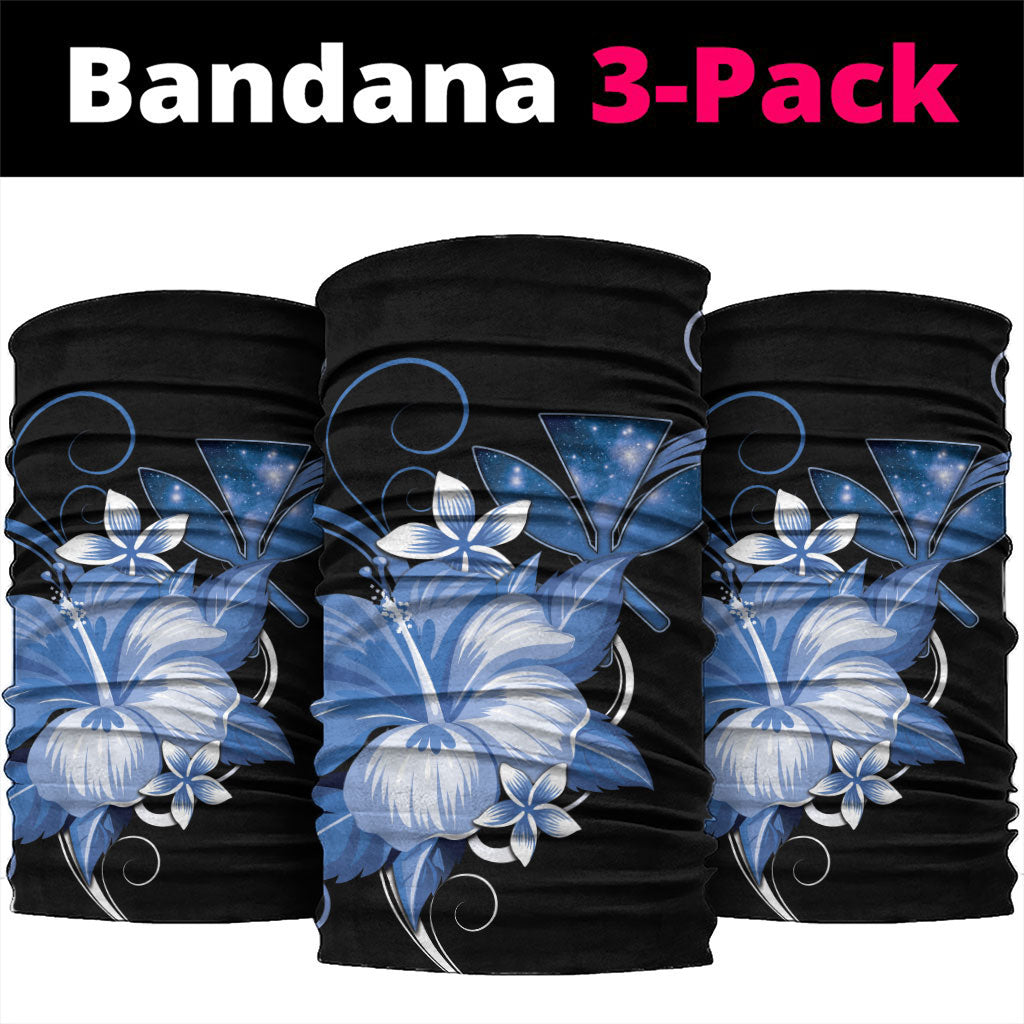 Hawaii Makahiki Kanaka Maoli Neck Gaiter Blue Hibiscus Floral Vibes LT05 package One Size: 25*50cm Blue - Polynesian Pride