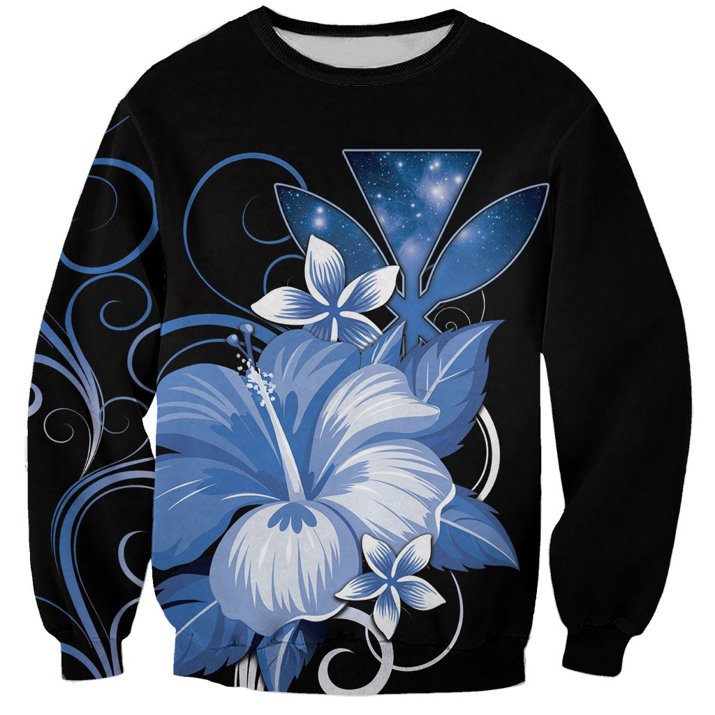 Hawaii Makahiki Kanaka Maoli Sweatshirt Blue Hibiscus Floral Vibes LT05 Unisex Blue - Polynesian Pride