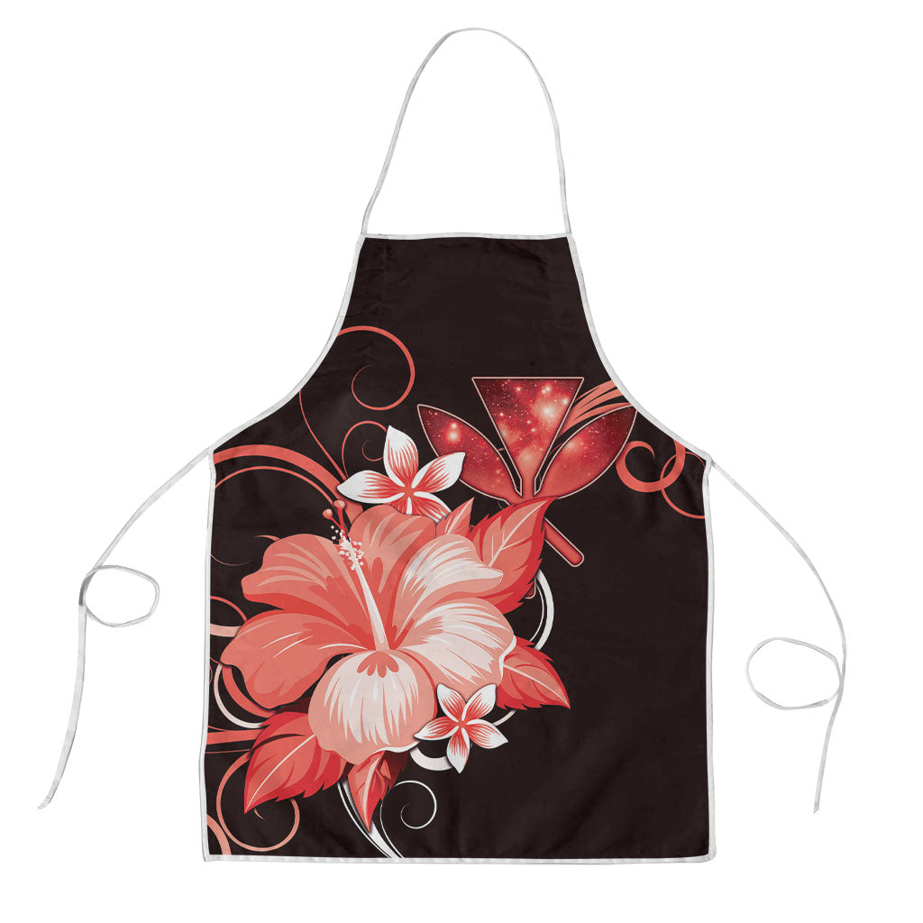 Hawaii Makahiki Kanaka Maoli Apron Red Hibiscus Floral Vibes LT05 Red - Polynesian Pride
