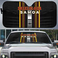 Salelologa Samoa Auto Sun Shade Samoan Tribal Pattern LT05 Black - Polynesian Pride