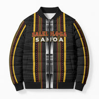 Personalised Salelologa Samoa Bomber Puffer Jacket Samoan Tribal Pattern LT05 Unisex Black - Polynesian Pride