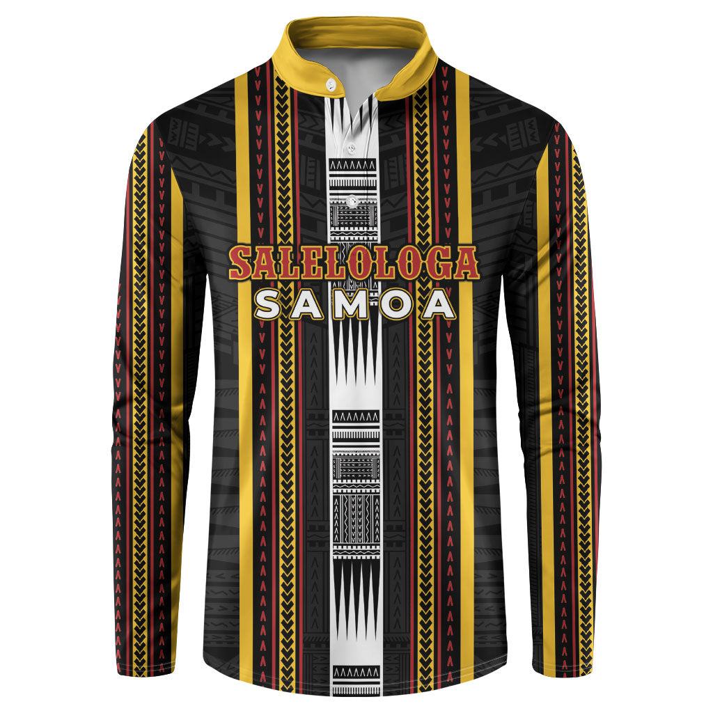 Personalised Salelologa Samoa Button Sweatshirt Samoan Tribal Pattern LT05 Black - Polynesian Pride