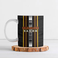 Personalised Salelologa Samoa Ceramic Mug Samoan Tribal Pattern LT05 Black - Polynesian Pride
