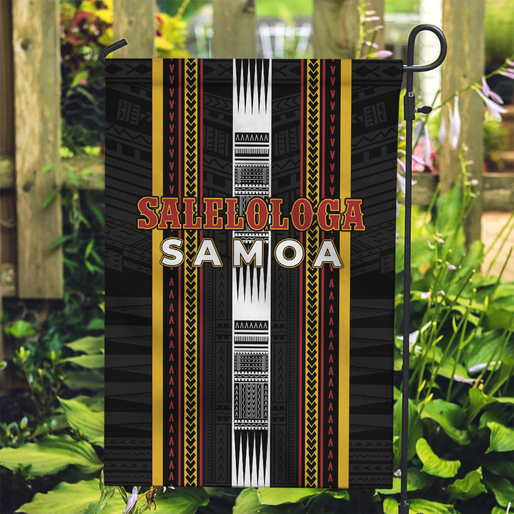 Salelologa Samoa Garden Flag Samoan Tribal Pattern LT05 Garden Flag Black - Polynesian Pride