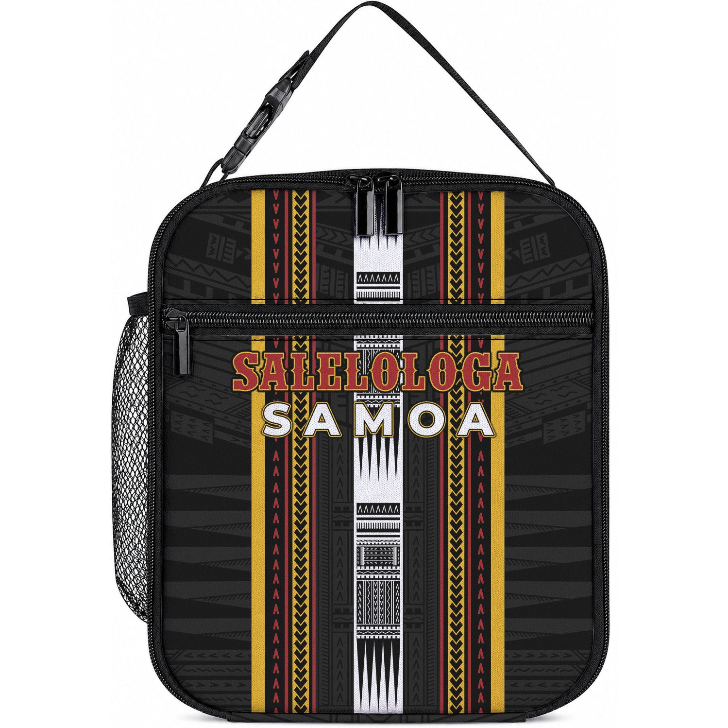 Salelologa Samoa Lunch Bag Samoan Tribal Pattern LT05 10.2 × 8.3 × 4.3 inch Black - Polynesian Pride