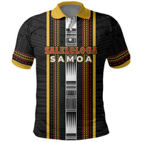 Personalised Salelologa Samoa Polo Shirt Samoan Tribal Pattern LT05 Black - Polynesian Pride