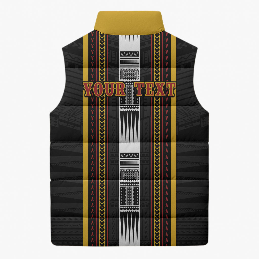 Personalised Salelologa Samoa Sleeveless Puffer Jacket Samoan Tribal Pattern LT05 - Polynesian Pride