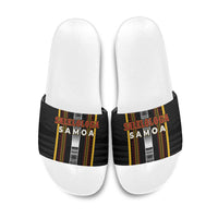 Salelologa Samoa Slide Sandals Samoan Tribal Pattern LT05 Black - Polynesian Pride