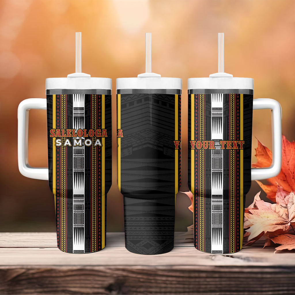 Personalised Salelologa Samoa Tumbler With Handle Samoan Tribal Pattern LT05 - Polynesian Pride