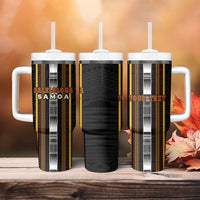Personalised Salelologa Samoa Tumbler With Handle Samoan Tribal Pattern LT05 - Polynesian Pride