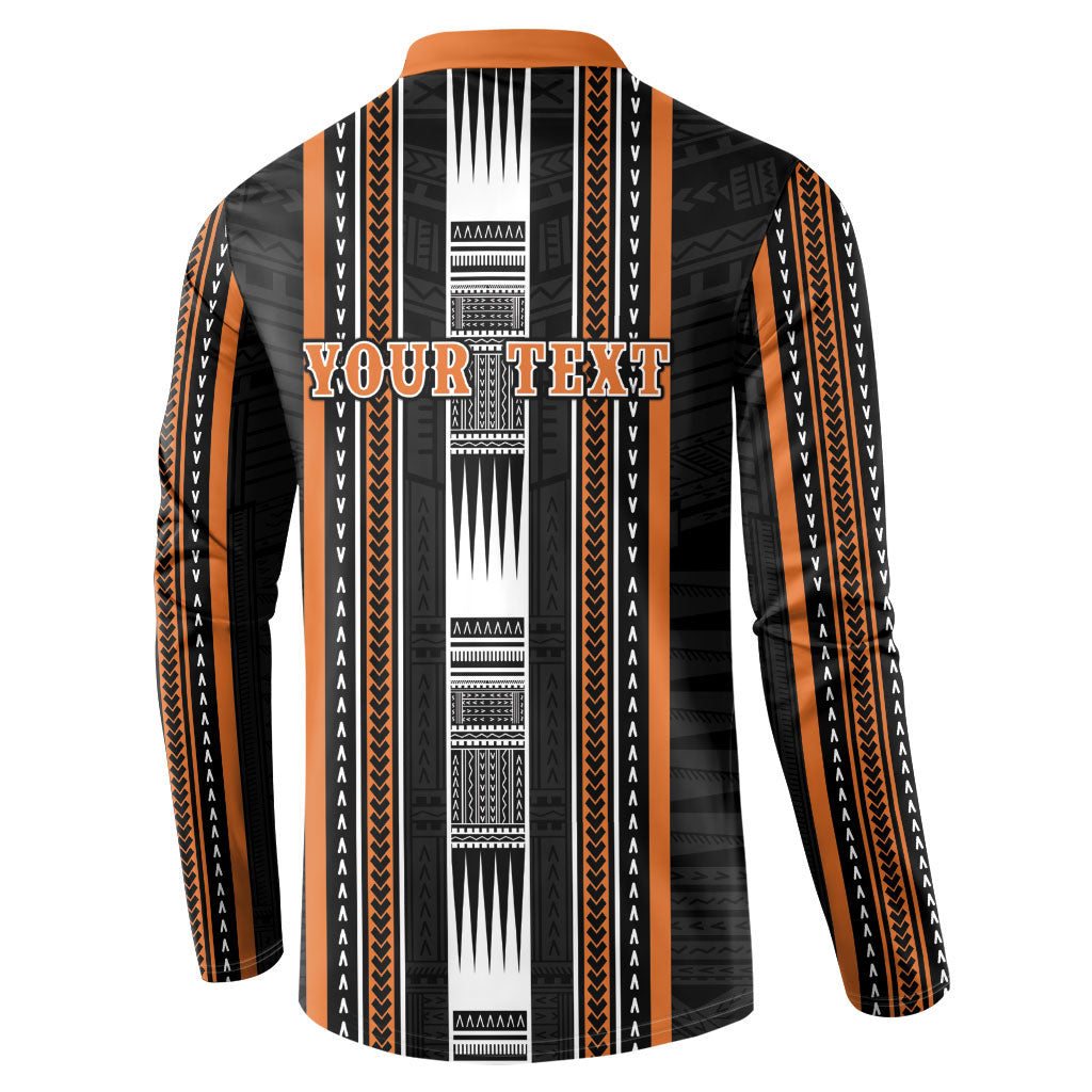 Personalised Vaitele Samoa Button Sweatshirt Samoan Tribal Pattern LT05 - Polynesian Pride
