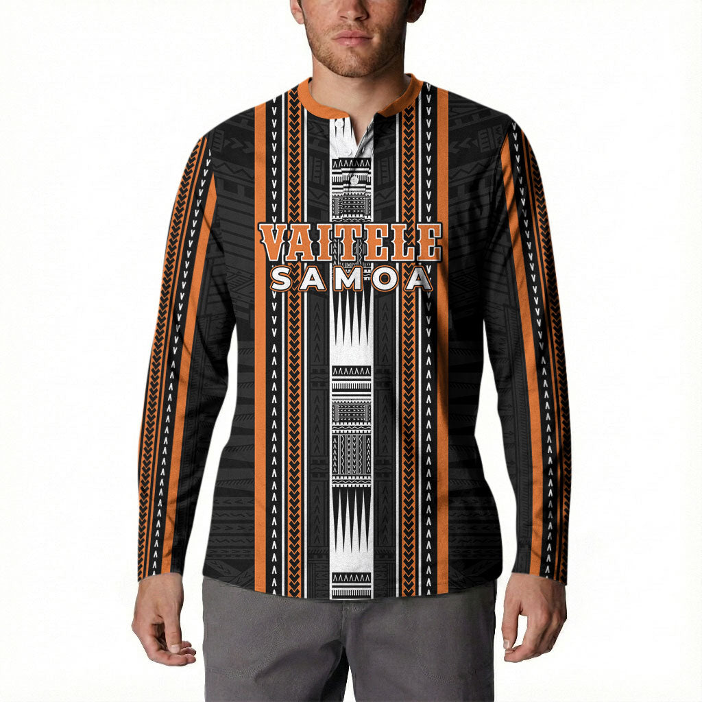 Personalised Vaitele Samoa Button Sweatshirt Samoan Tribal Pattern LT05 - Polynesian Pride