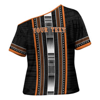 Personalised Vaitele Samoa Cross Shoulder Shirt Samoan Tribal Pattern LT05 - Polynesian Pride