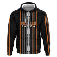 Personalised Vaitele Samoa Hoodie Samoan Tribal Pattern LT05 Zip Hoodie Orange - Polynesian Pride
