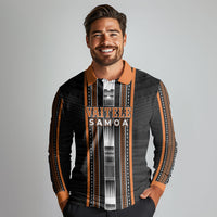 Personalised Vaitele Samoa Long Sleeve Polo Shirt Samoan Tribal Pattern LT05 - Polynesian Pride