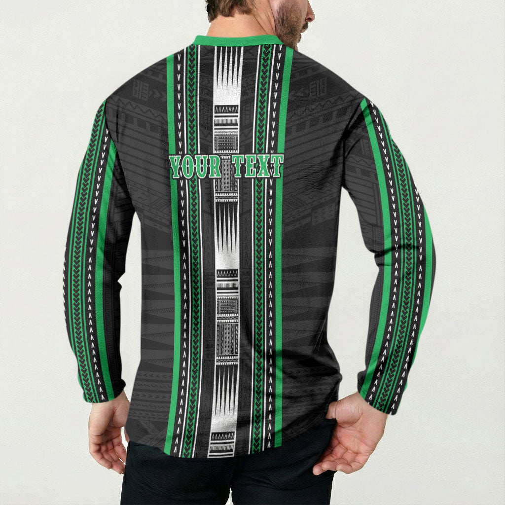 Personalised Siusega Samoa Button Sweatshirt Samoan Tribal Pattern LT05 - Polynesian Pride