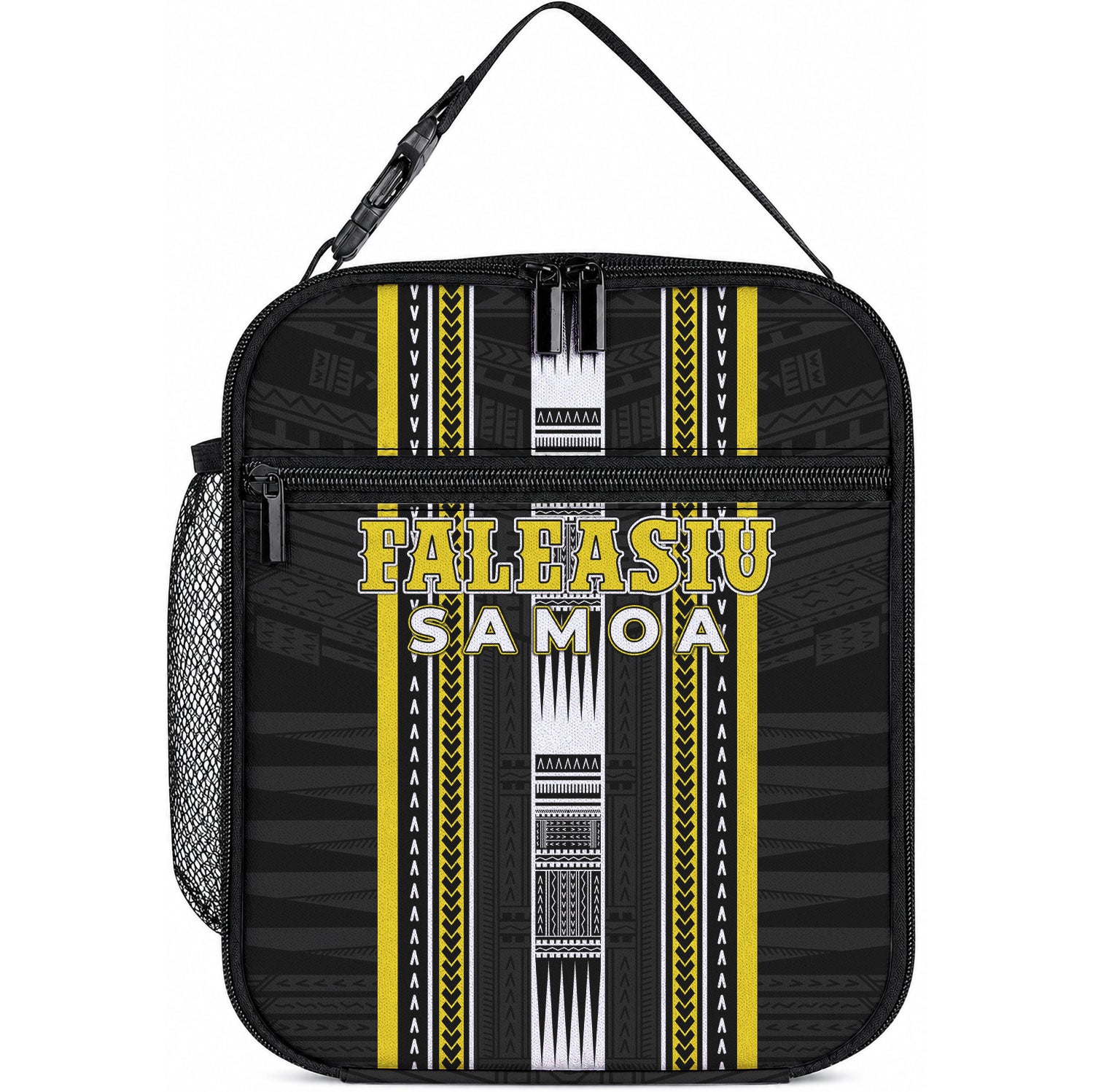 Faleasiu Samoa Lunch Bag Samoan Tribal Pattern LT05 10.2 × 8.3 × 4.3 inch Yellow - Polynesian Pride