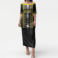 Personalised Faleasiu Samoa Puletasi Samoan Tribal Pattern LT05 Long Dress Yellow - Polynesian Pride