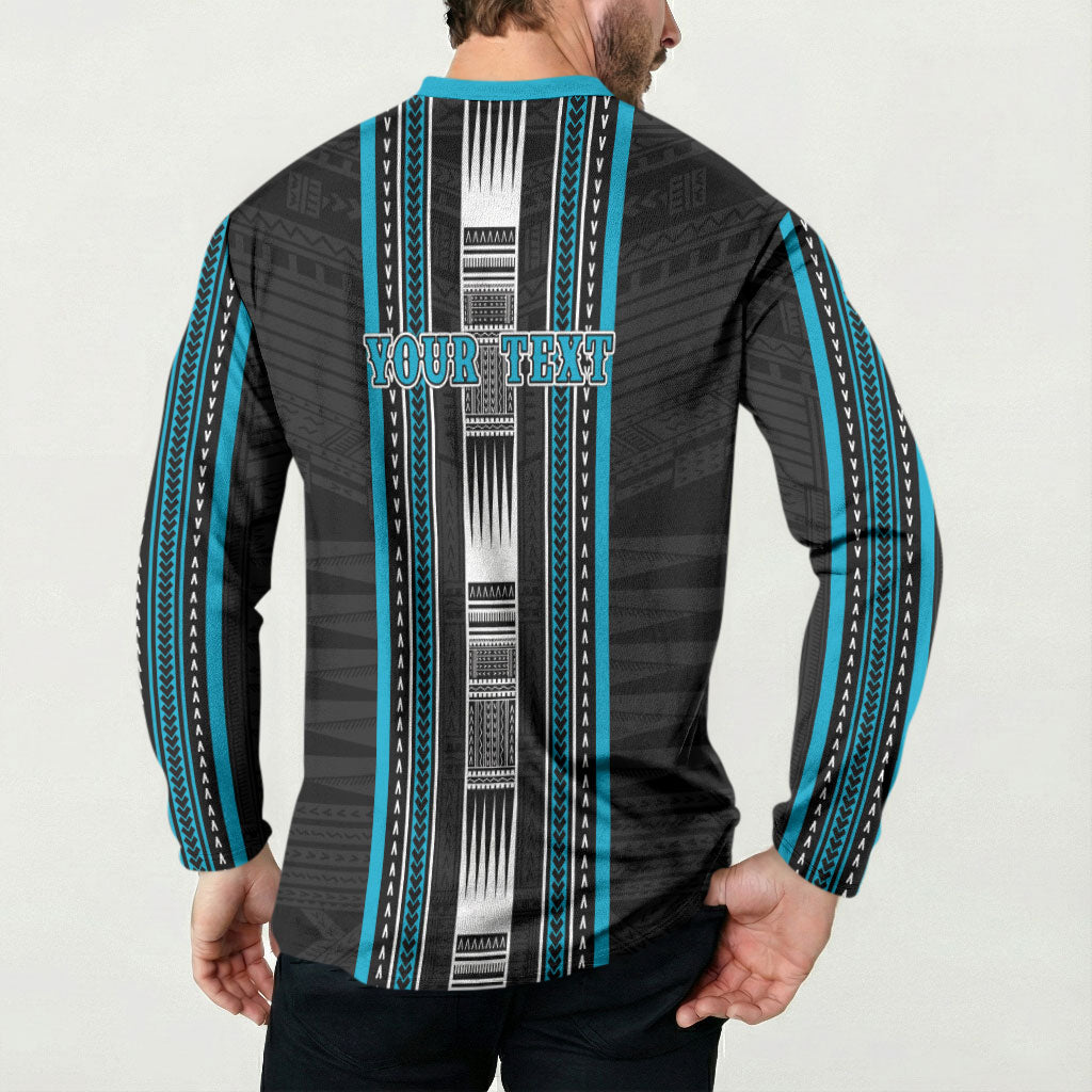 Personalised Faleula Samoa Button Sweatshirt Samoan Tribal Pattern LT05 - Polynesian Pride
