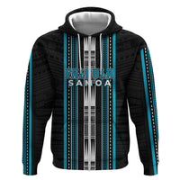 Personalised Faleula Samoa Hoodie Samoan Tribal Pattern LT05 Zip Hoodie Blue - Polynesian Pride
