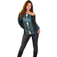 Personalised Faleula Samoa Off Shoulder Sweater Samoan Tribal Pattern LT05 - Polynesian Pride