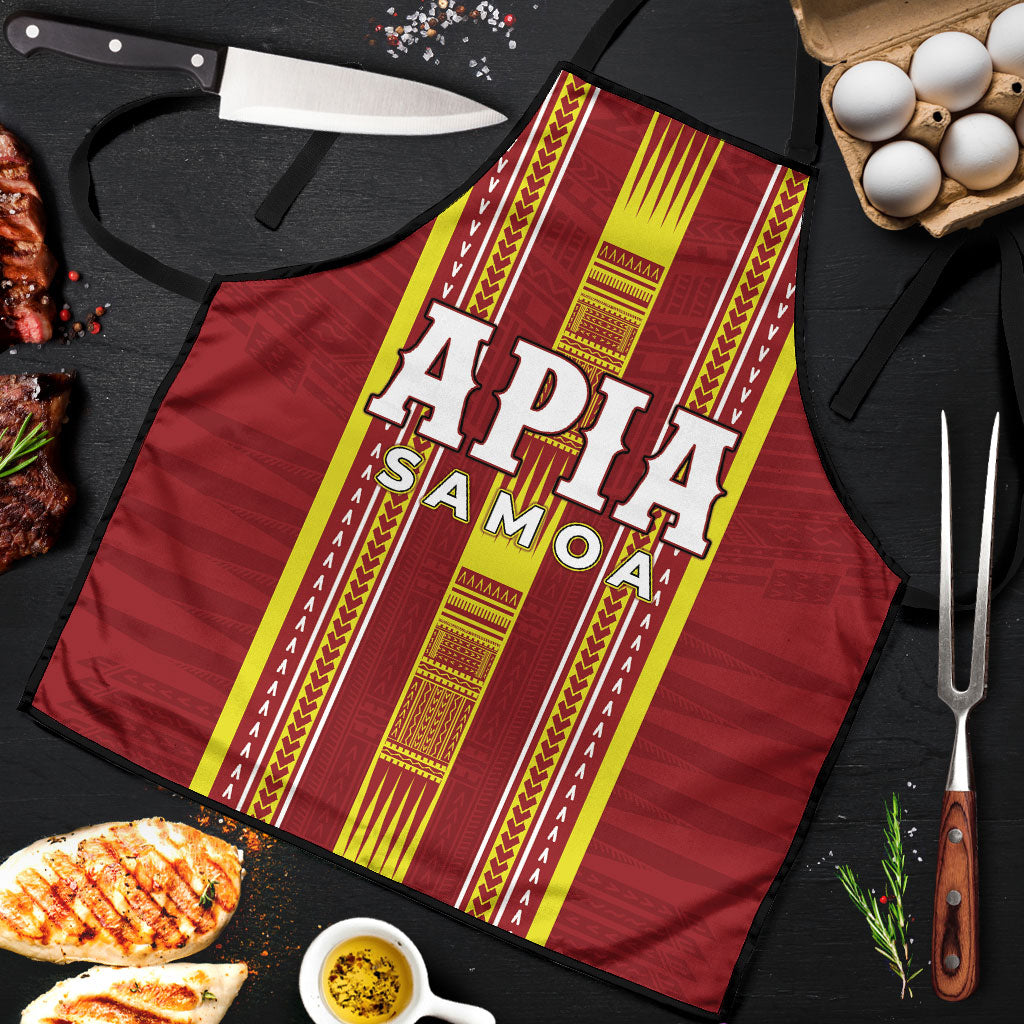 Apia Samoa Apron Samoan Tribal Pattern LT05 Red - Polynesian Pride
